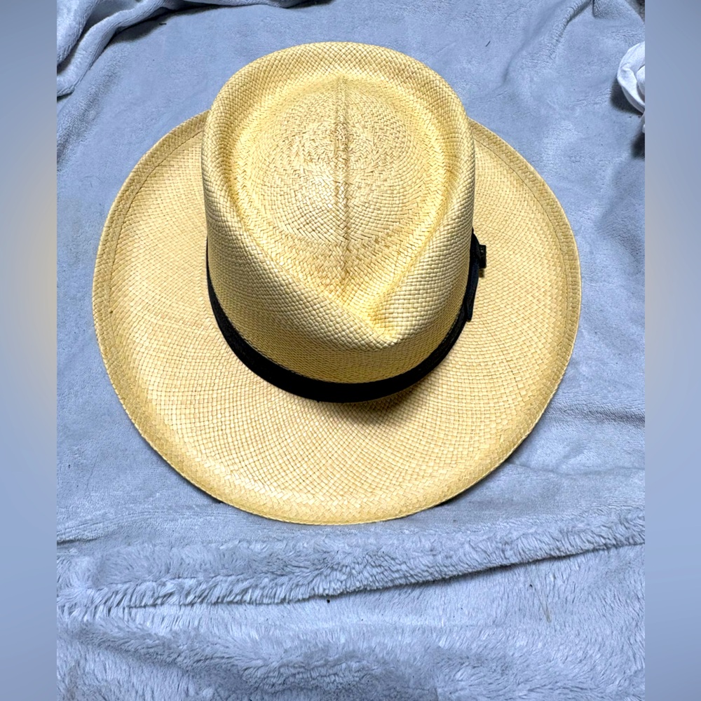 Scala Tan and Black Fedora Hat with Classic Woven Design